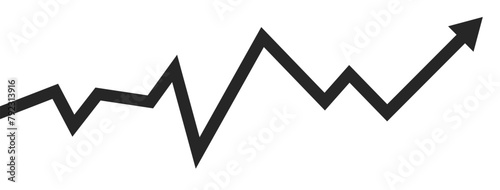 Business arrow design template. Up trend value investment stock market finance economy symbol.