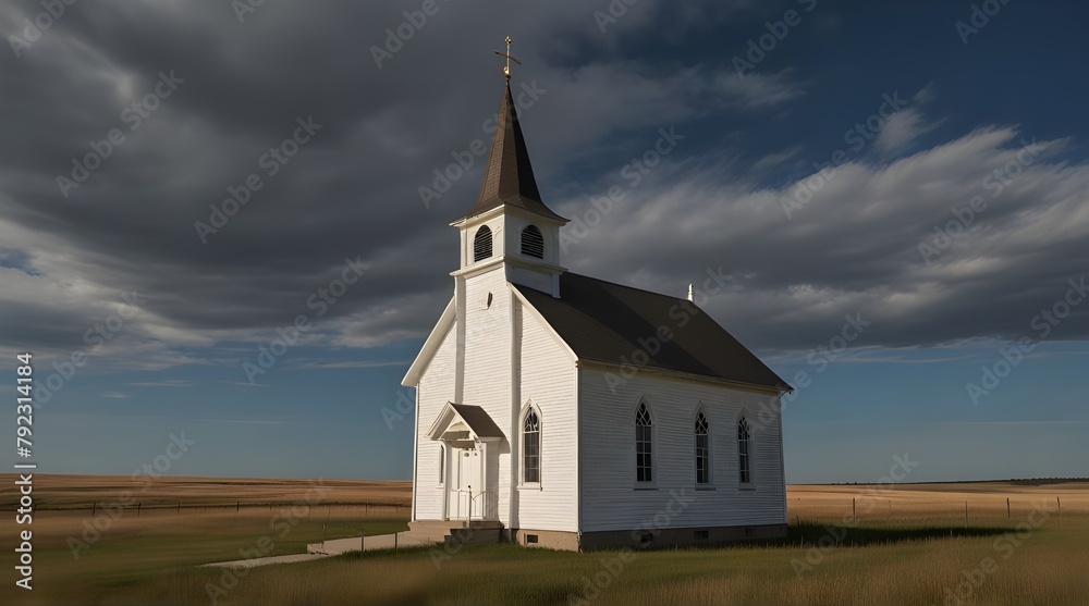 The Church at St John's School Provincial Heritage site near Leader Saskatchewan, Canada.generative.ai