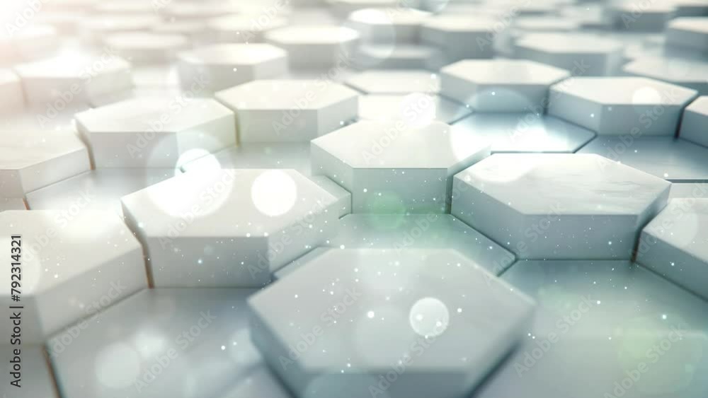 bright white abstract hexagon wallpaper or background. design geometric ...
