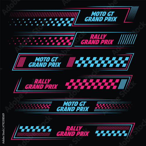 Grand prix pimk and blue decals
