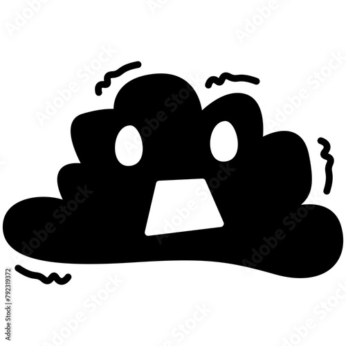 Tremble Cloud Glyph Icon