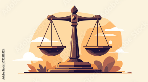 Scales of Justice signvector 2d flat cartoon vactor photo