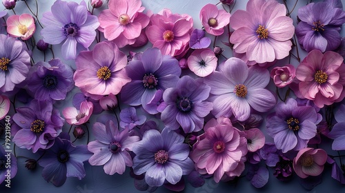 a backdrop of romantic violet flowers,art illustration