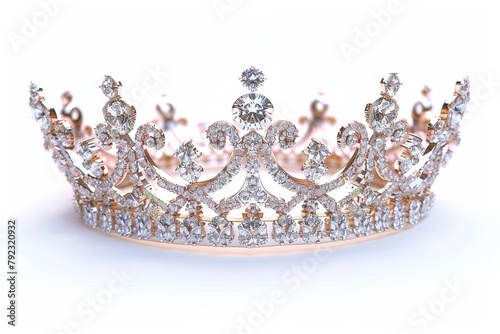 Diamond crown on white background