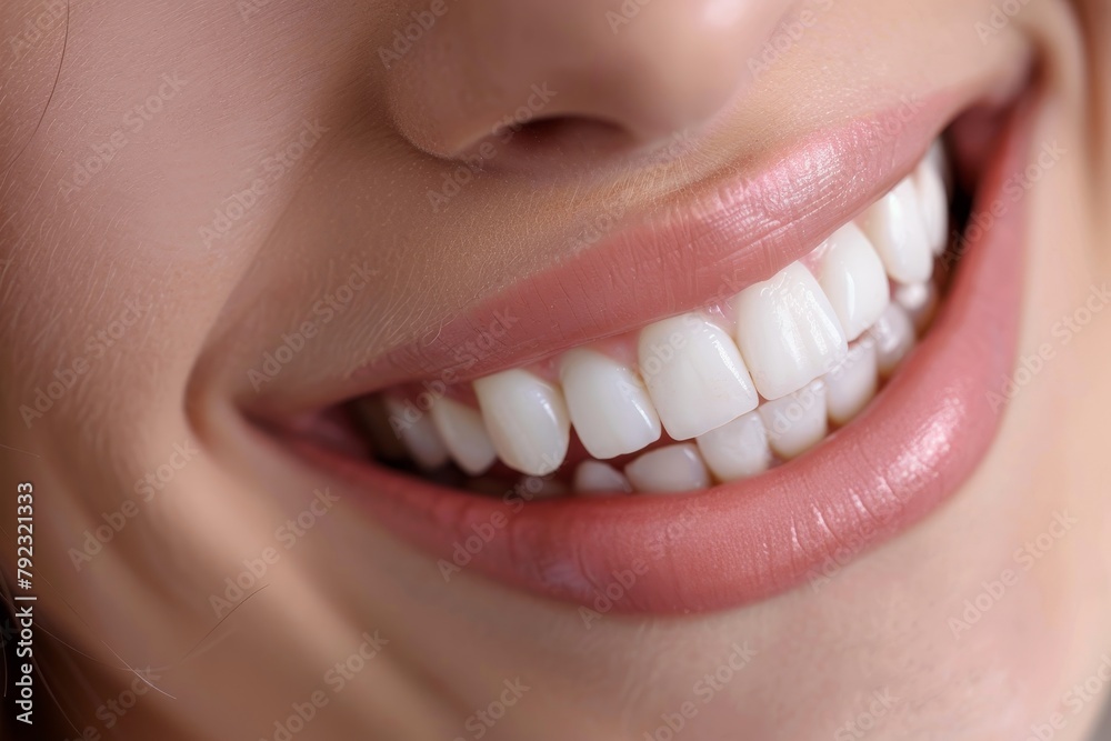 Obraz premium Flawless teeth with porcelain veneers