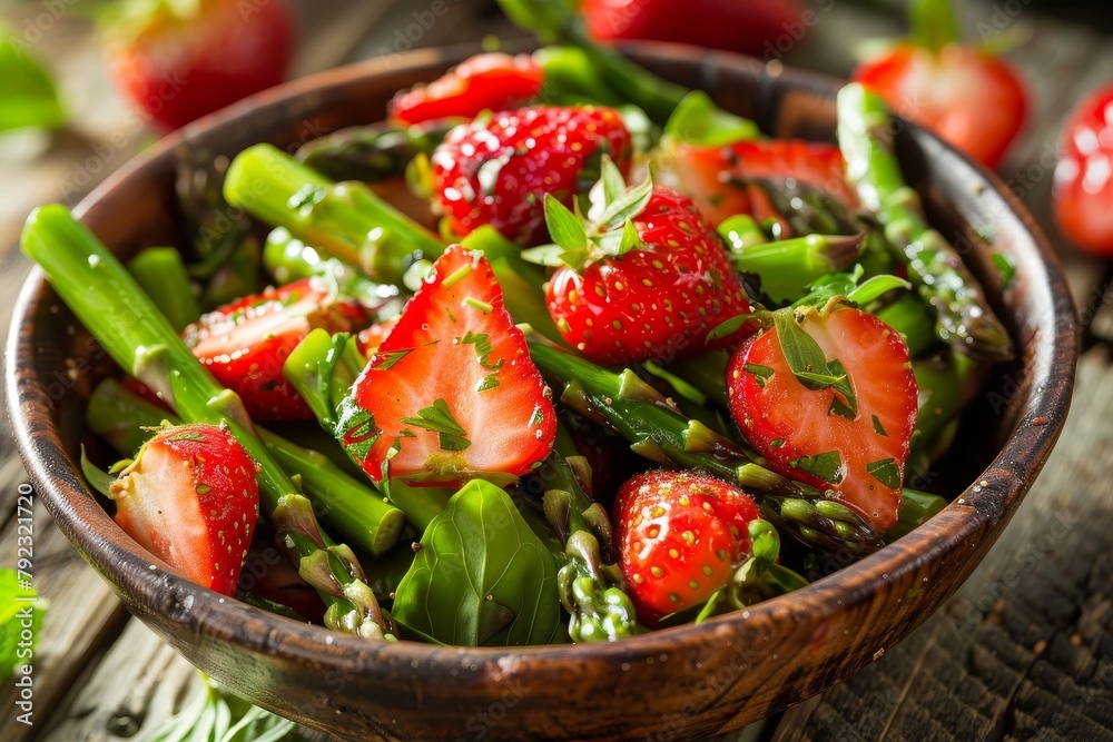 Fresh asparagus salad with strawberries Fresh asparagus salad with strawberries