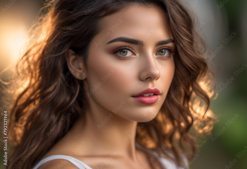 Naklejka premium A Portrait Of Breathtakingly Gorgeous, Exotic, Beautiful Woman. 