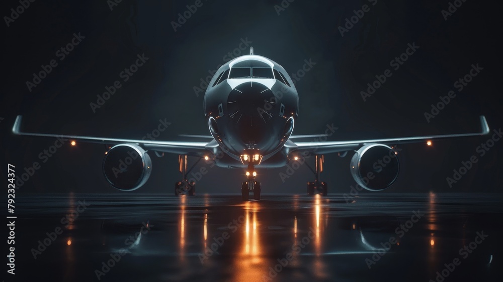 Fototapeta premium A Commercial Passenger Jet Parked At The Airport.
