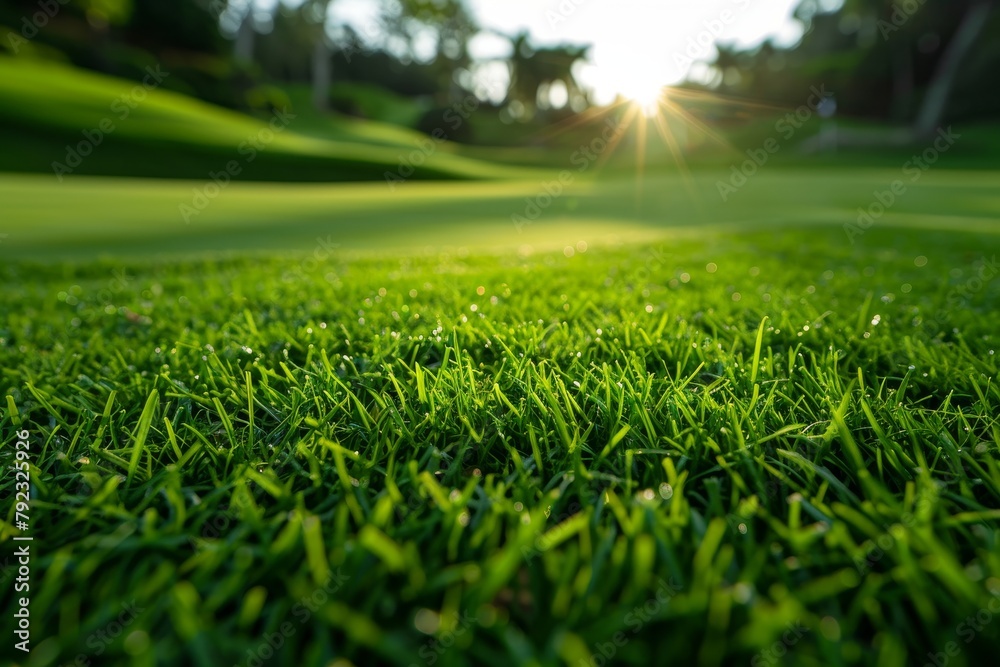 Grassy golf field