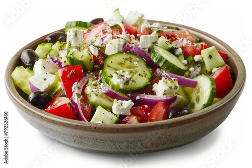 Greek salad on a white background