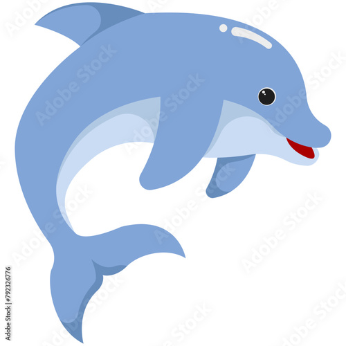 Cute Dolphins Sea Animals Illustration