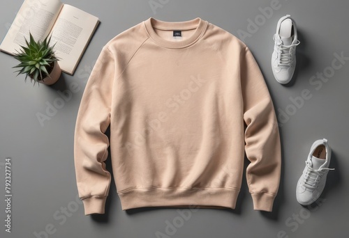 Blank canvas on a sweatshirt, ready for your design innovation and artistic flair photo