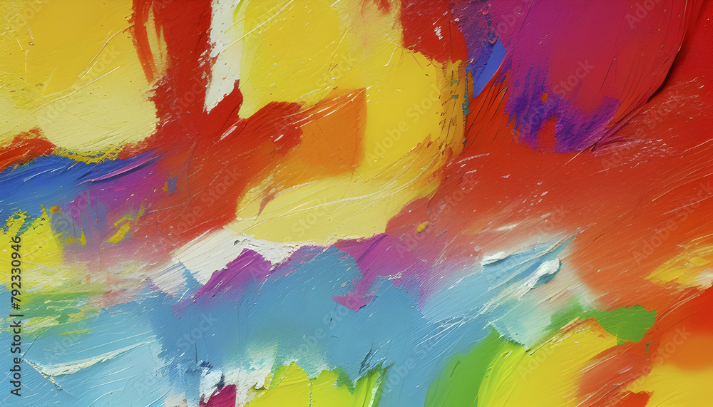Abstract rough colorful colors painting.
