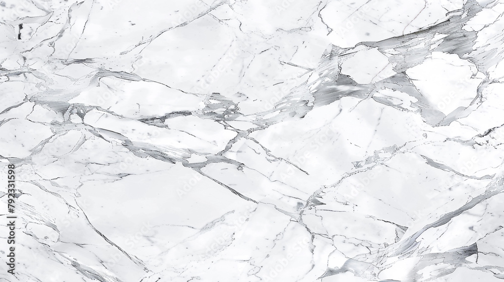 Obraz premium A high-resolution image of a pure white marble texture with subtle gray veins, providing a clean and minimalist aesthetic.