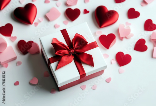 'Copy concept hearts gift space view Valentine's background day Border white top box Background Design Wedding Isolated Heart Frame Love Space Concept Gift Box Happy Card Celebration Red Border'