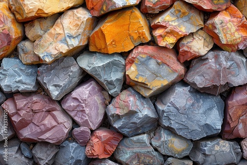 A close-up of the varied textures and colors of desert rocks and minerals