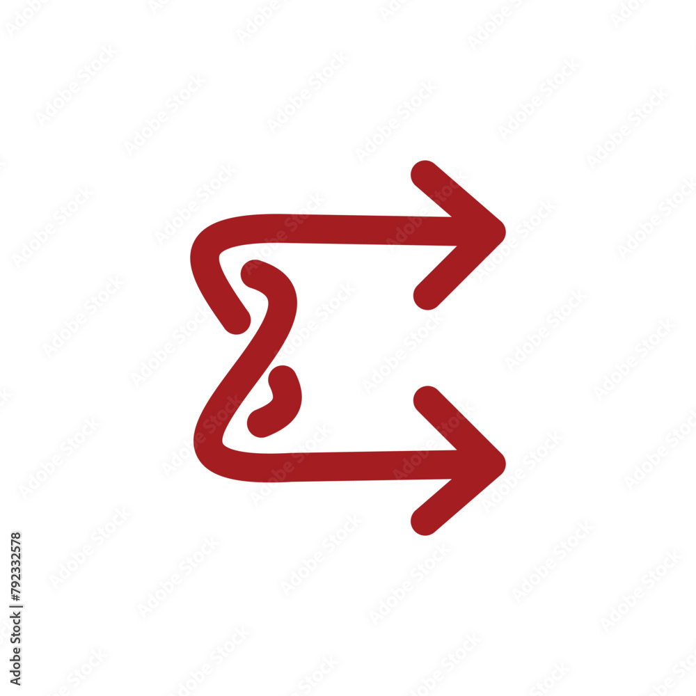 Set of four arrows in different directions. Vector illustration isolated on white background. Symbol design icon graphic element resources. Vector illustration technology theme Set of four arrows in different directions. Vector illustration isolated on white background. Symbol design icon graphic element resources. Vector illustration technology theme