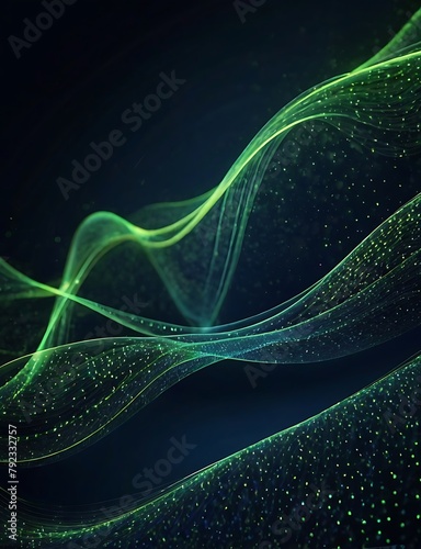Abstract background waves. Black and lime green abstract background for wallpaper