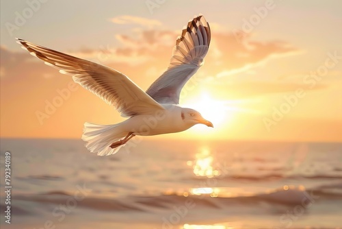 Seagull Flying on the Sky © Hungarian