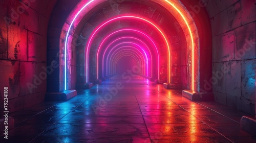 Neon backgrounds for video games or virtual reality experiences.illustration image