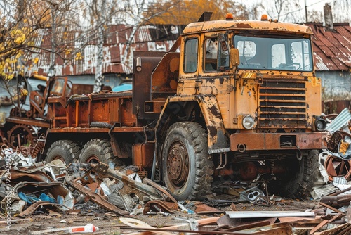 Recycling metal scrap in a junkyard