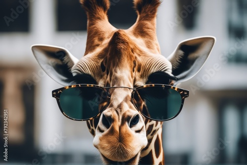 'fashion hipster sunglasses portrait giraffe funny goggles funky modern shades stylish trendy unusual vogue absurd african animal chic cool crazy cute eyeglass fashionable foolish fun goofy groovy' photo