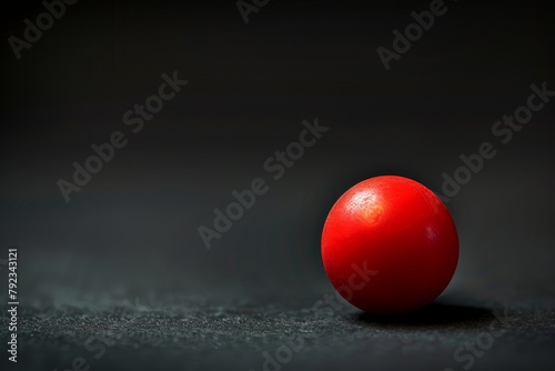 Red clown nose against black background
