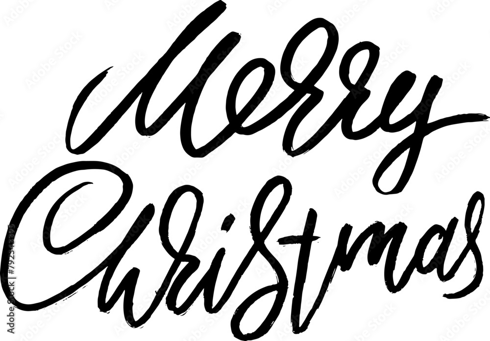 Merry Christmas Hand Drawn Modern Dry Brush Lettering. Merry Christmas Hand Drawn Modern Dry Brush Lettering.
