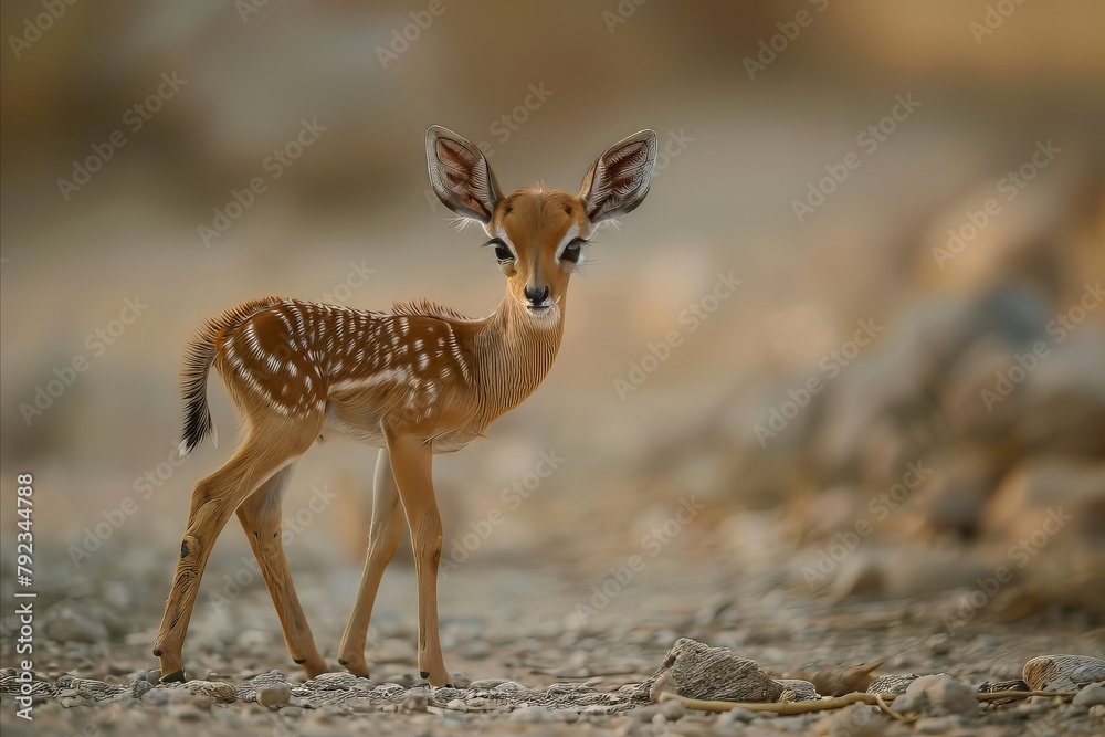Baby Deer on A Wild Baby Deer on A Wild