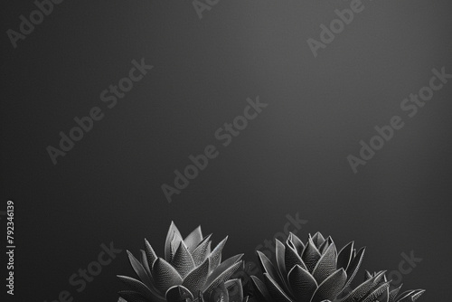 Create a minimalist composition featuring Haworthia succulents against a solid background photo