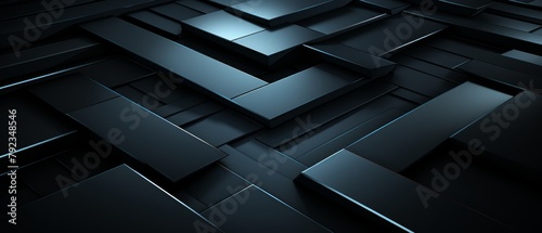 Minimalistic dark 3D parallelogram pattern, technology theme photo