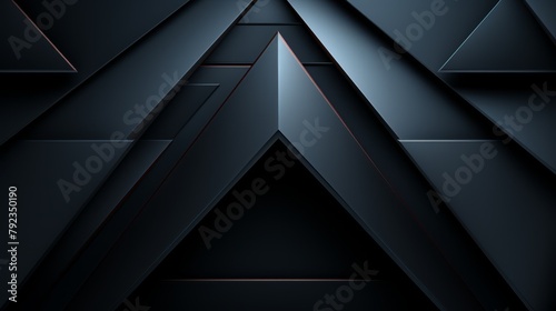 Sleek 3D dark pyramid pattern, simple and minimalist tech background