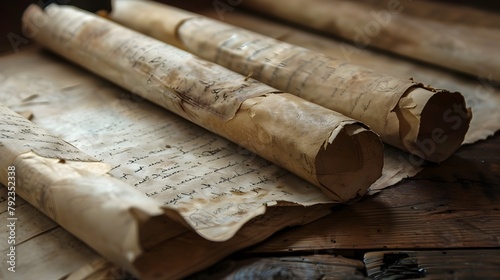 Dusty Scroll with Historical Markings from Primary Source Document