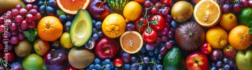 Colorful fruits and vegetables photo