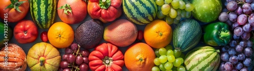 Colorful fruits and vegetables