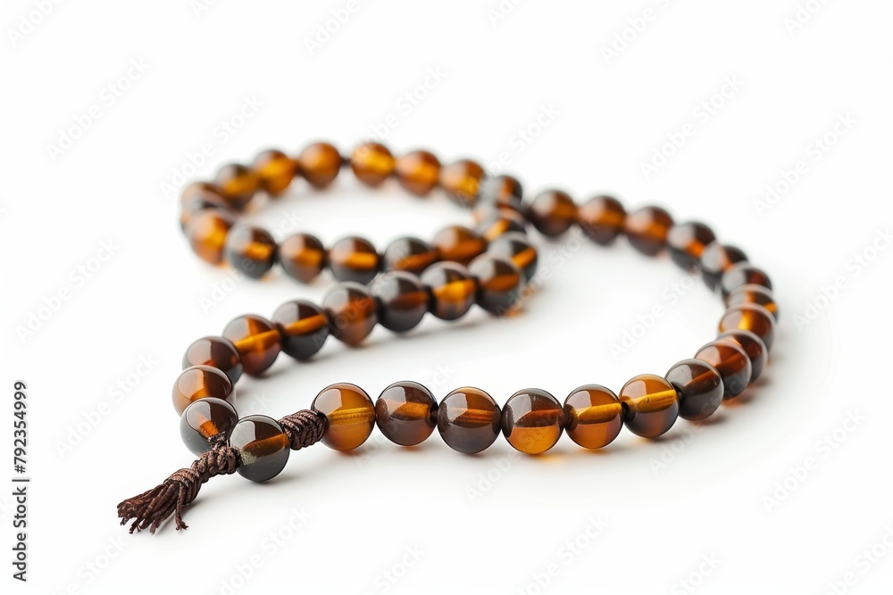 Muslim prayer beads on white background Muslim prayer beads on white background