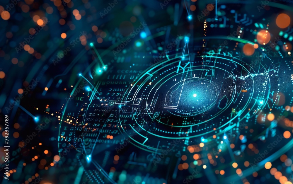 Obraz premium Digital background for tech, AI, data