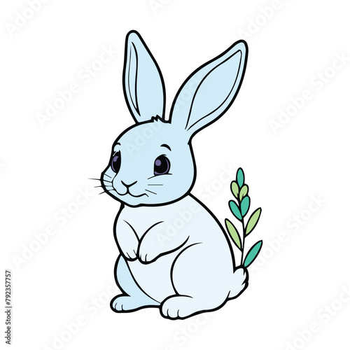 rabbit line color icon for business and web