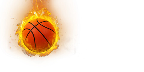 basketball ball on fire PNG transparent