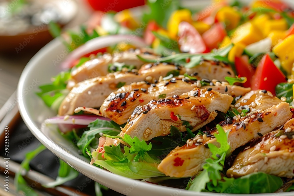 Sweet and sour Asian chicken mango salad Sweet and sour Asian chicken mango salad