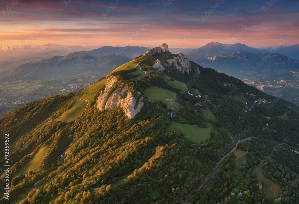 'Mount Falconara Campania Ripe lookout Aerial Terminio peak Italy Avellino Serino view sunset della'
