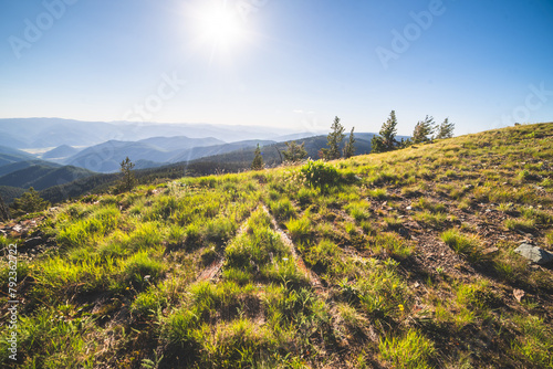 Triangle In Grass On Mountaintop photo