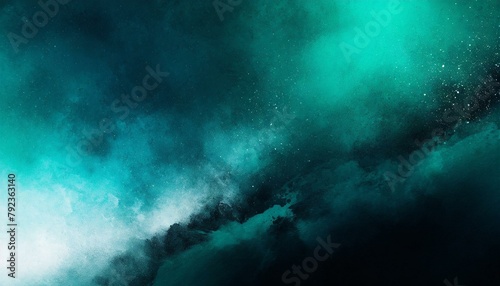 Abstract Dark Blue-Green-White Teal-Black Color Gradient  Grainy Texture Header Design