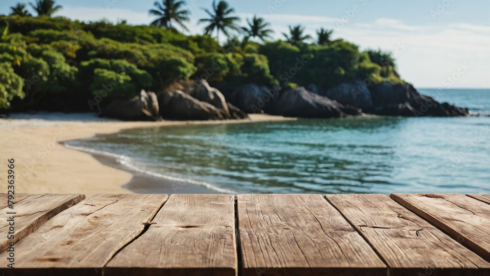 Fototapeta premium Showcase your product in a dreamy, beachy setting.