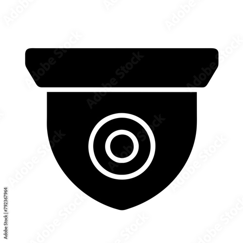 Security camera CCTV vector icon illustration in black and white design. Vector pictogram