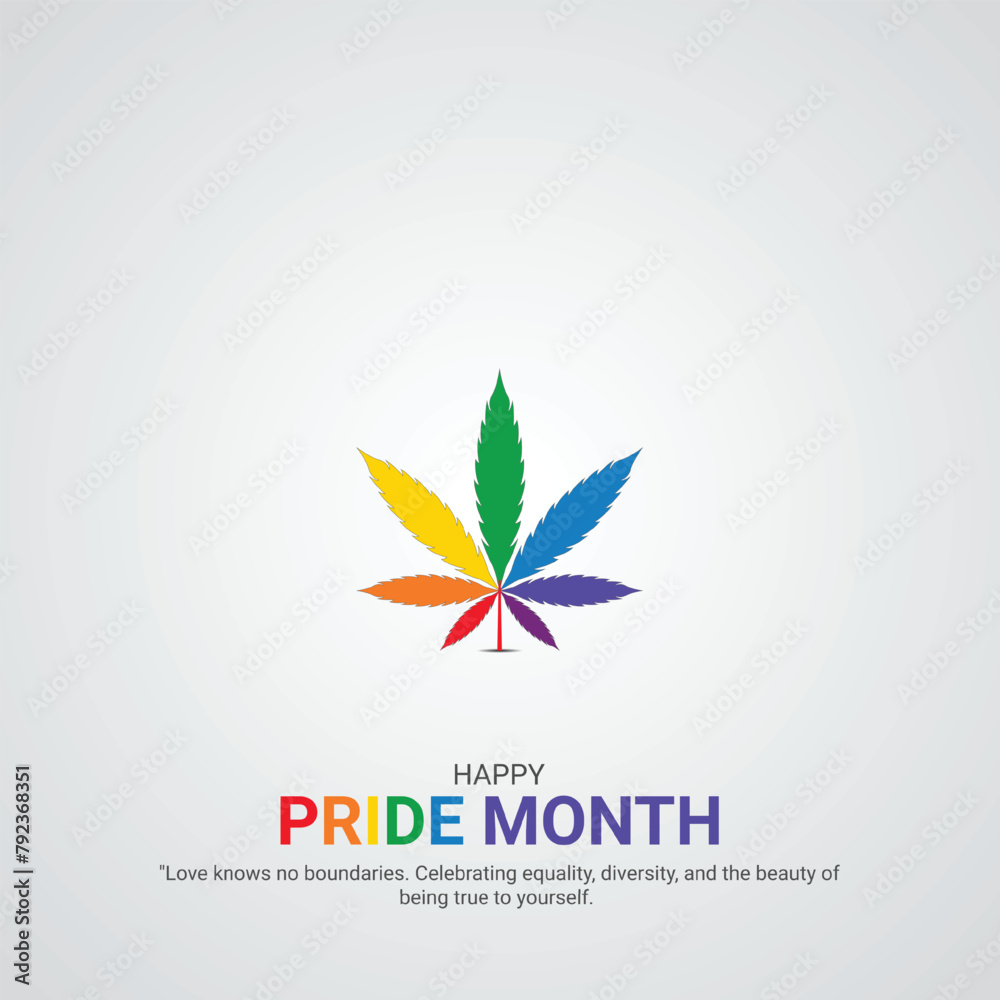 LGBT Pride Month day. LGBT Pride Month day creative ads design Jun 1, vector 3d illustration.