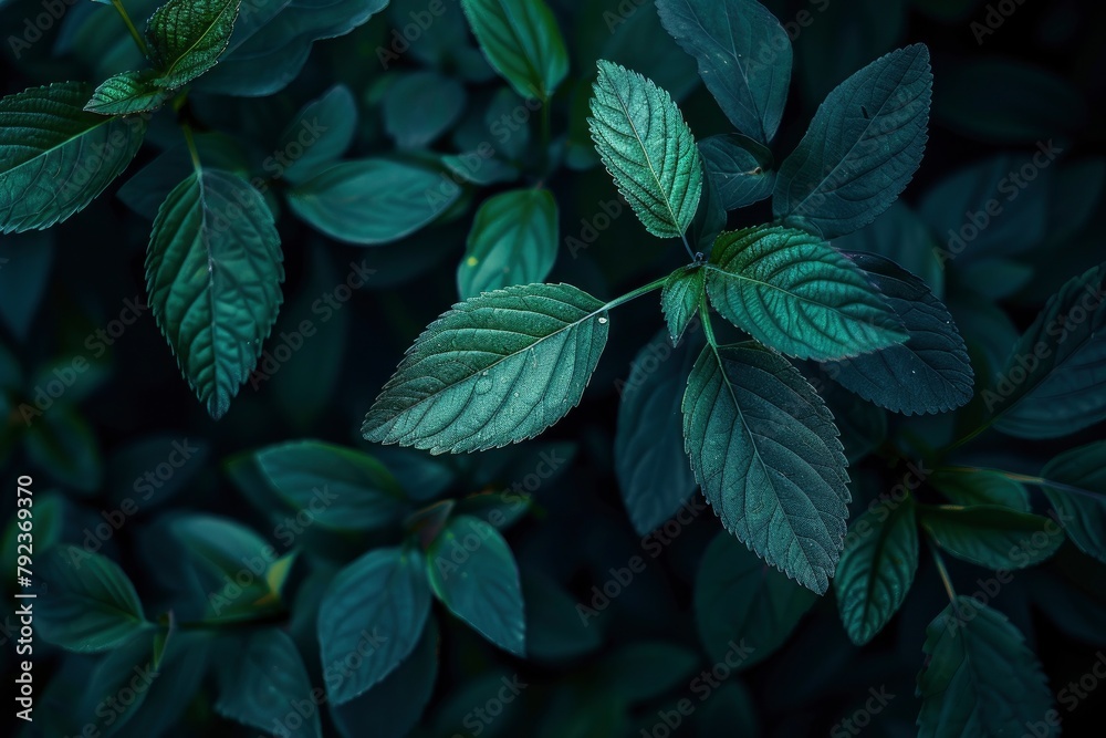 Nature of dark green leaf in garden. Natural green leaves plants using background cover page environment ecology or greenery wallpaper - generative ai Nature of dark green leaf in garden. Natural green leaves plants using background cover page environment ecology or greenery wallpaper - generative ai