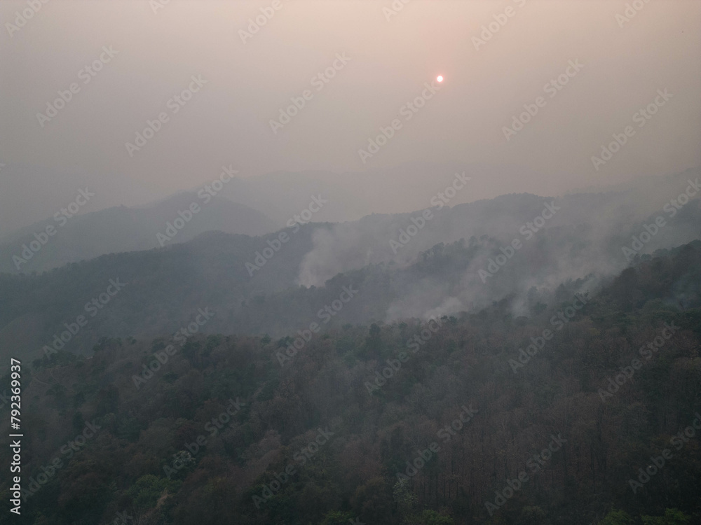 Mountain forest fires are the main problem of PM2.5 in northern Thailand.
