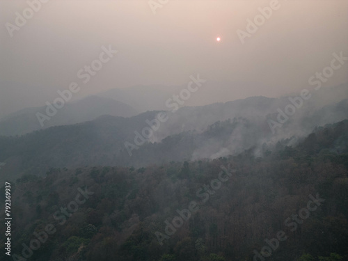 Mountain forest fires are the main problem of PM2.5 in northern Thailand.