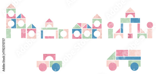 パステルの積み木ストリート